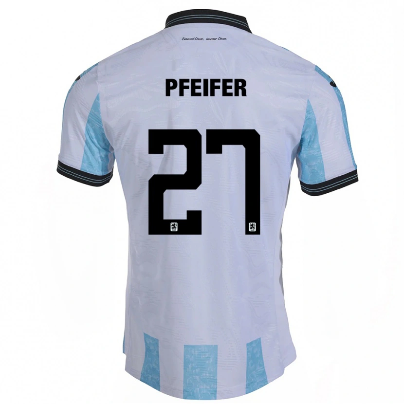 Danxen Niño Camiseta Manuel Pfeifer #27 Blanco Azul Cielo 1ª Equipación 2025/26 La Camisa México