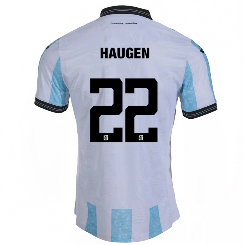 Danxen Niño Camiseta Sigurd Haugen #22 Blanco Azul Cielo 1ª Equipación 2025/26 La Camisa México