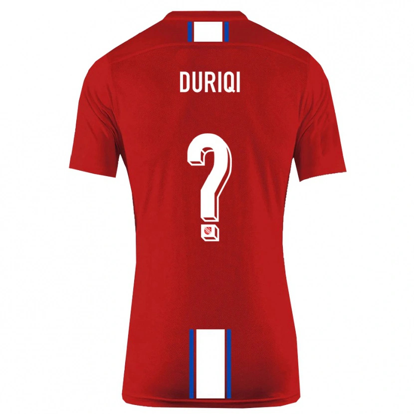Danxen Niño Camiseta Ledion Duriqi #0 Rojo Blanco 1ª Equipación 2025/26 La Camisa México