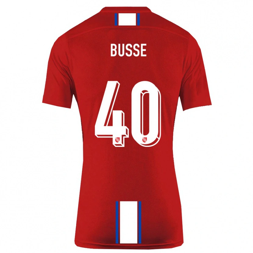 Danxen Niño Camiseta Jonah Busse #40 Rojo Blanco 1ª Equipación 2025/26 La Camisa México