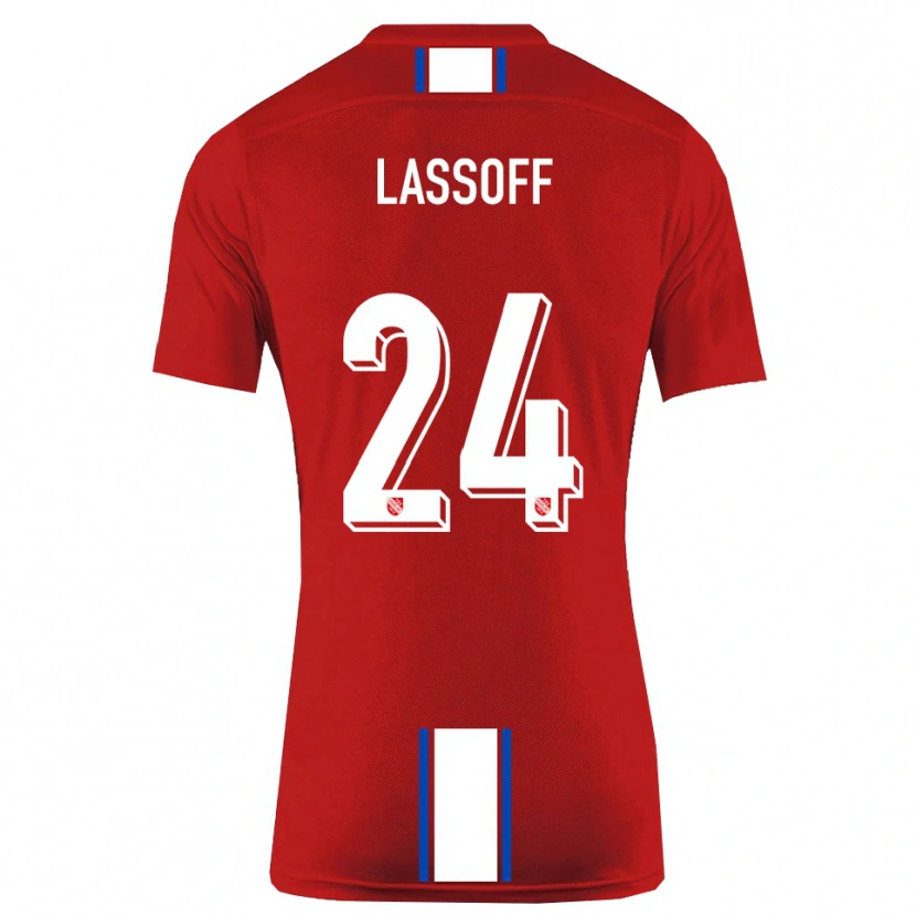 Danxen Niño Camiseta Matteo Lassoff #24 Rojo Blanco 1ª Equipación 2025/26 La Camisa México