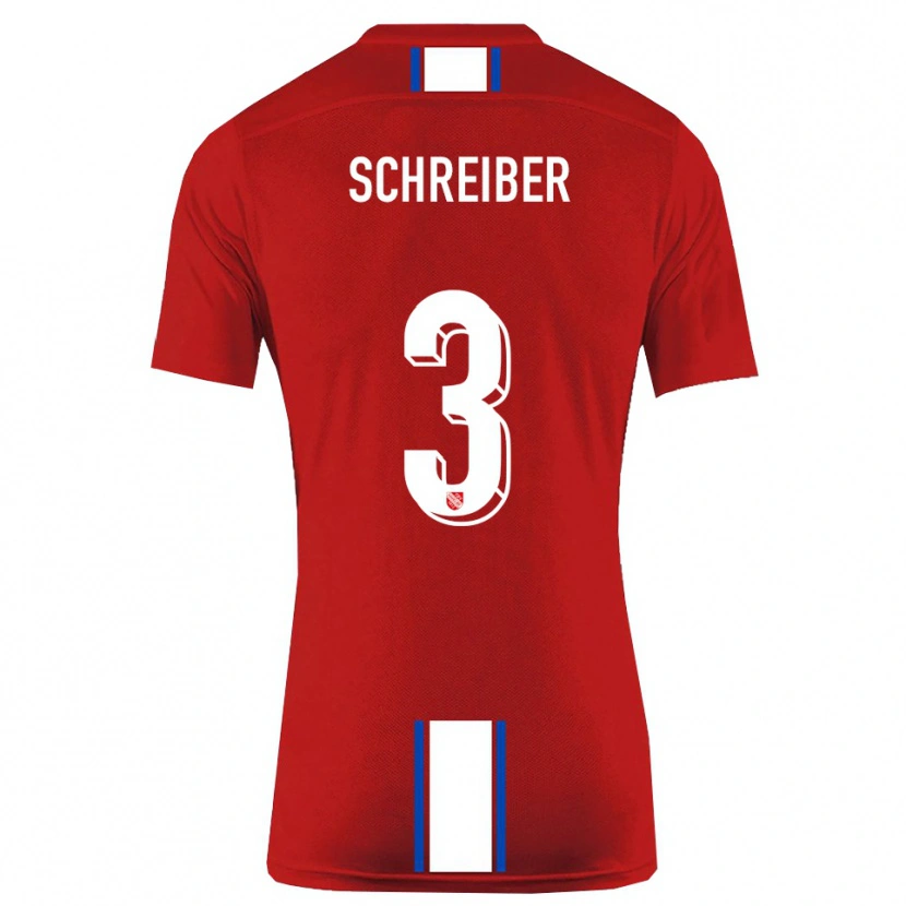 Danxen Niño Camiseta David Schreiber #3 Rojo Blanco 1ª Equipación 2025/26 La Camisa México