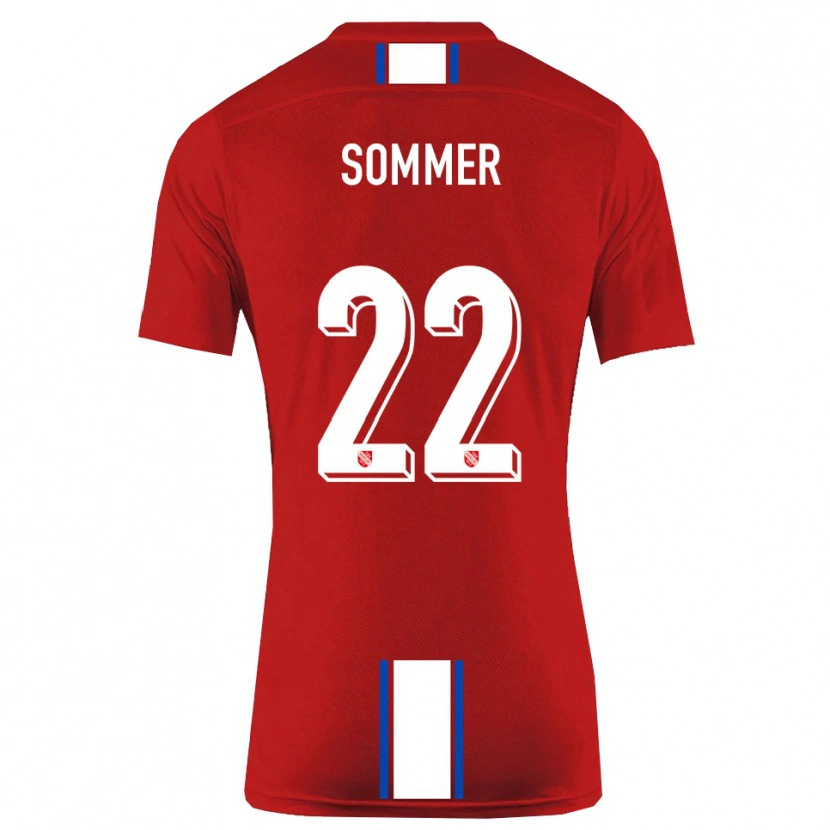 Danxen Niño Camiseta Leon Sommer #22 Rojo Blanco 1ª Equipación 2025/26 La Camisa México