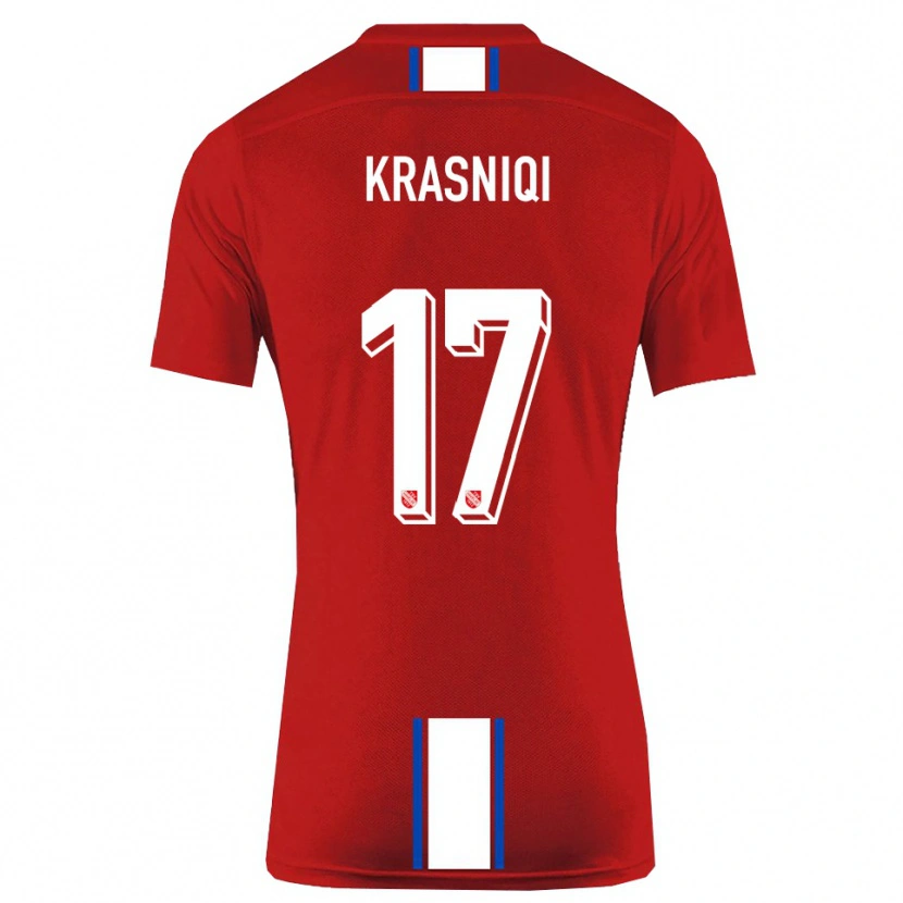 Danxen Niño Camiseta Ermal Krasniqi #17 Rojo Blanco 1ª Equipación 2025/26 La Camisa México