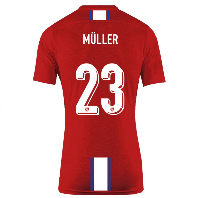 Danxen Niño Camiseta Robin Müller #23 Rojo Blanco 1ª Equipación 2025/26 La Camisa México