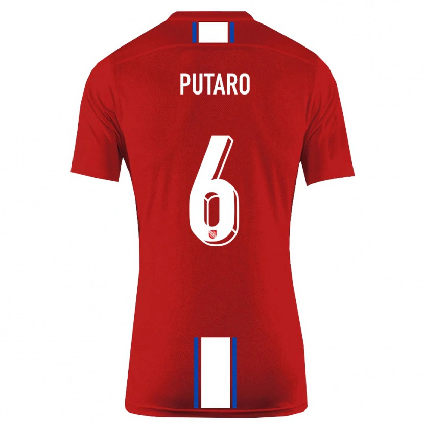 Danxen Niño Camiseta Luca Putaro #6 Rojo Blanco 1ª Equipación 2025/26 La Camisa México