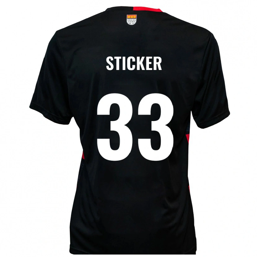 Danxen Niño Camiseta Jonah Sticker #33 Negro Rojo 1ª Equipación 2025/26 La Camisa México