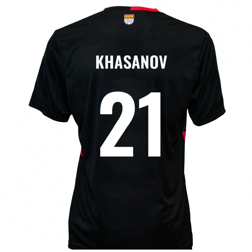 Danxen Niño Camiseta Denys Khasanov #21 Negro Rojo 1ª Equipación 2025/26 La Camisa México