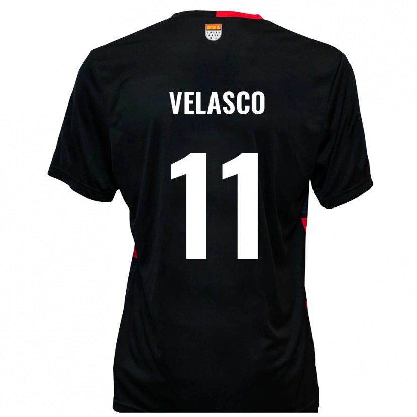 Danxen Niño Camiseta Robin Velasco #11 Negro Rojo 1ª Equipación 2025/26 La Camisa México
