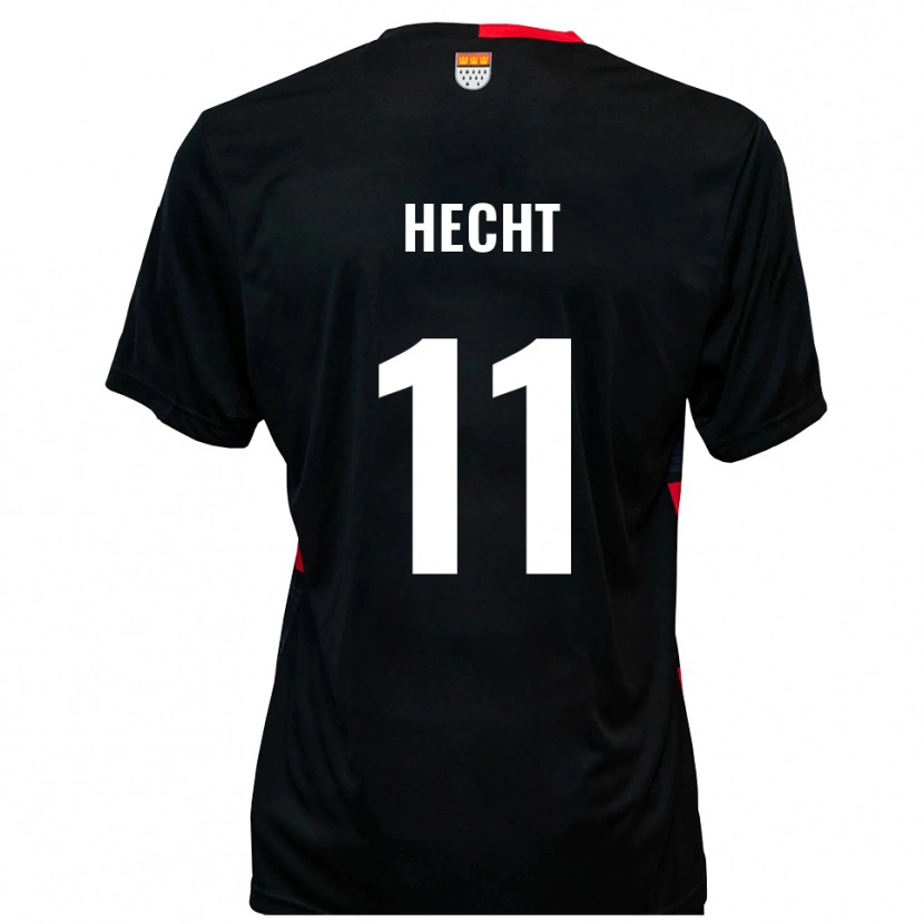 Danxen Niño Camiseta Leon Hecht #11 Negro Rojo 1ª Equipación 2025/26 La Camisa México