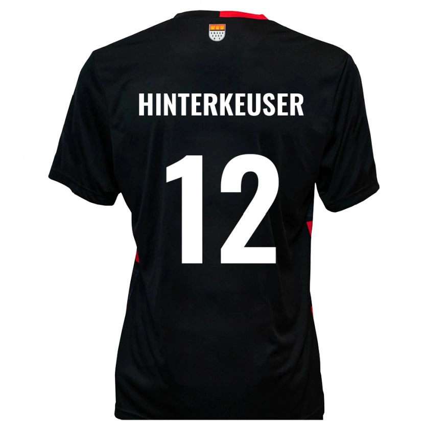 Danxen Niño Camiseta Thomas Hinterkeuser #12 Negro Rojo 1ª Equipación 2025/26 La Camisa México