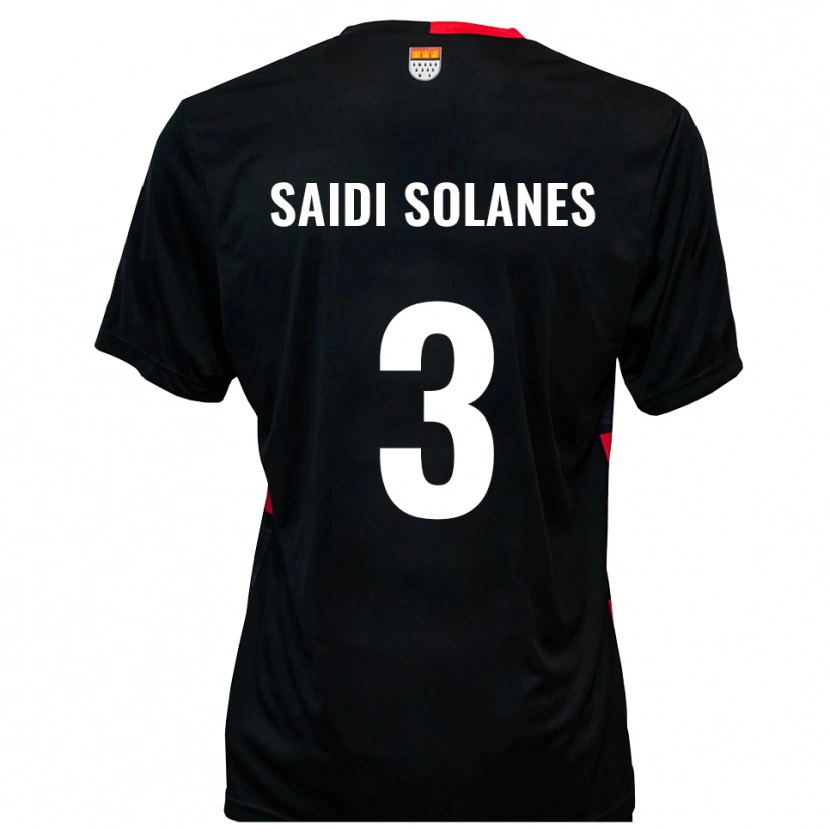 Danxen Niño Camiseta Maruan Saidi Solanes #3 Negro Rojo 1ª Equipación 2025/26 La Camisa México