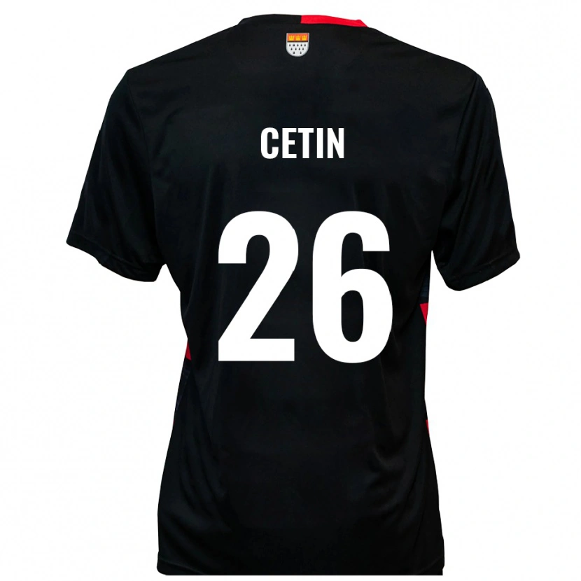Danxen Niño Camiseta Serkan Cetin #26 Negro Rojo 1ª Equipación 2025/26 La Camisa México