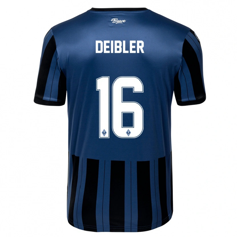 Danxen Niño Camiseta Teo Deibler #16 Azul Gris Negro 1ª Equipación 2025/26 La Camisa México