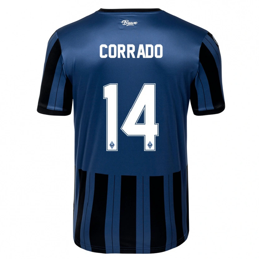 Danxen Niño Camiseta Tiziano Corrado #14 Azul Gris Negro 1ª Equipación 2025/26 La Camisa México
