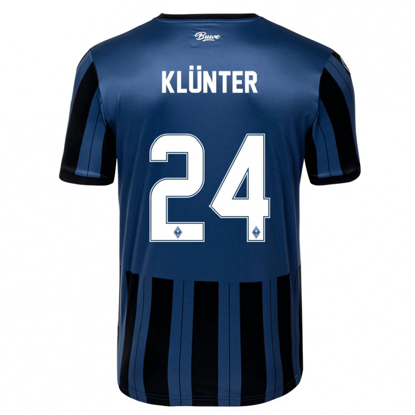 Danxen Niño Camiseta Lukas Klünter #24 Azul Gris Negro 1ª Equipación 2025/26 La Camisa México