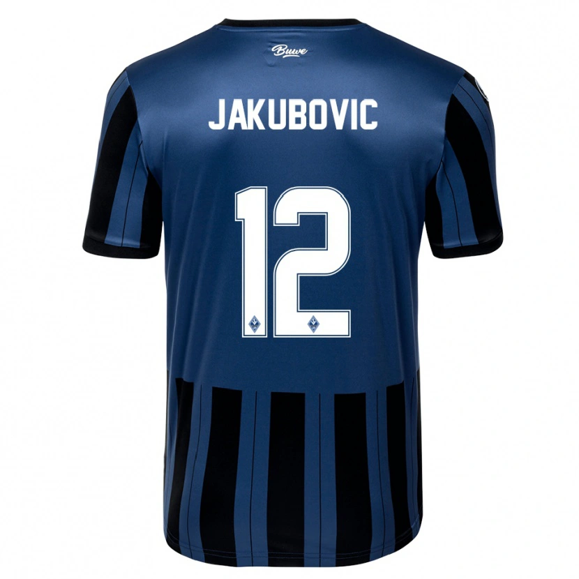 Danxen Niño Camiseta Harun Jakubovic #12 Azul Gris Negro 1ª Equipación 2025/26 La Camisa México