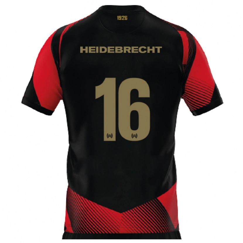 Danxen Niño Camiseta Elias Heidebrecht #16 Negro Rojo 1ª Equipación 2025/26 La Camisa México