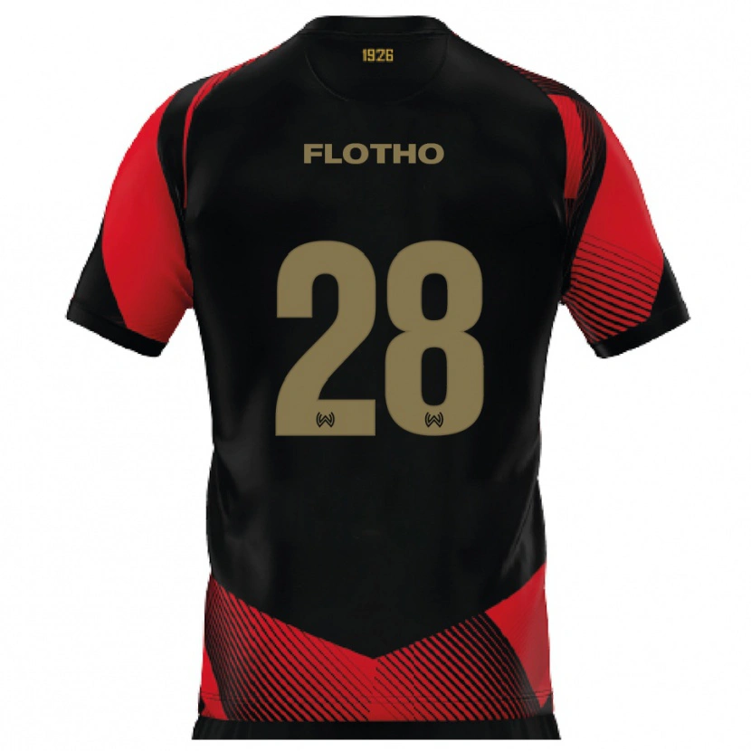 Danxen Niño Camiseta Moritz Flotho #28 Negro Rojo 1ª Equipación 2025/26 La Camisa México