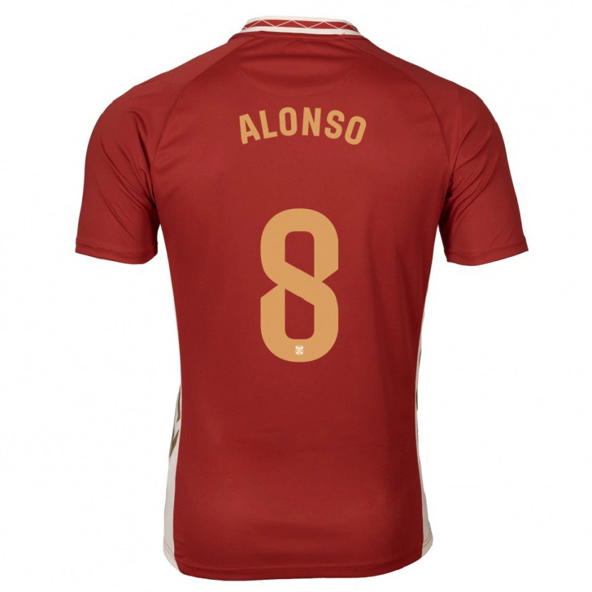 Danxen Niño Camiseta Javi Alonso #8 Borgoña Dorado 2ª Equipación 2025/26 La Camisa México