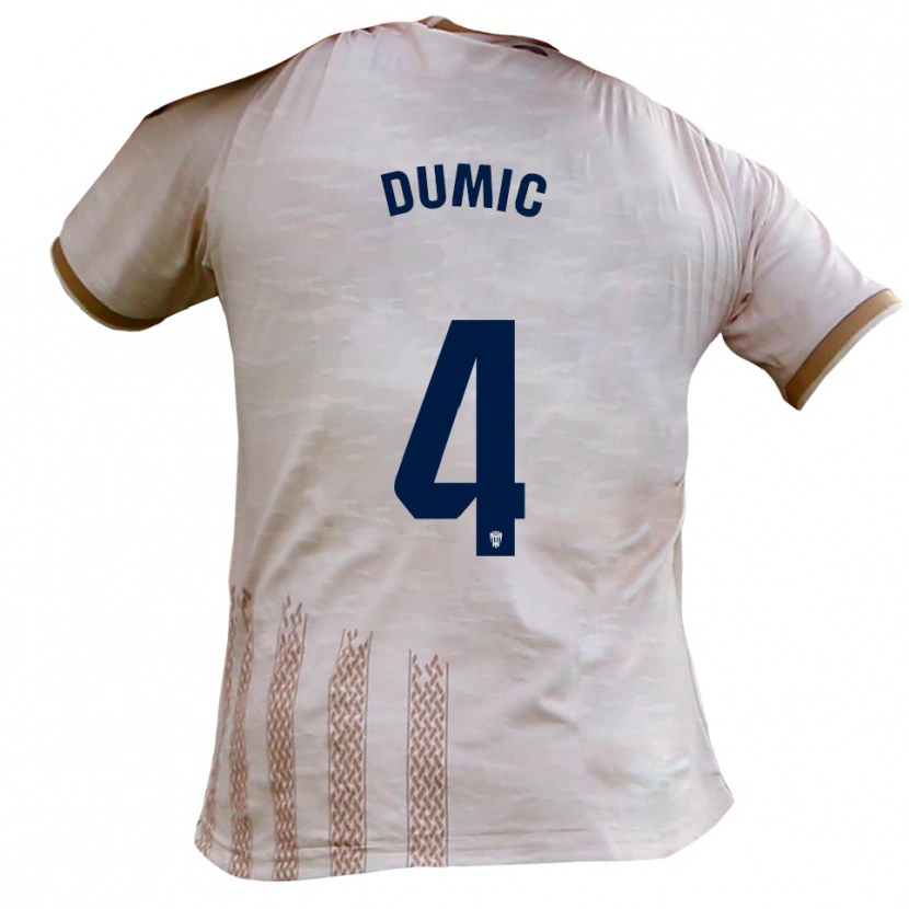 Danxen Niño Camiseta Dario Dumic #4 Blanquecino Marrón 2ª Equipación 2025/26 La Camisa México