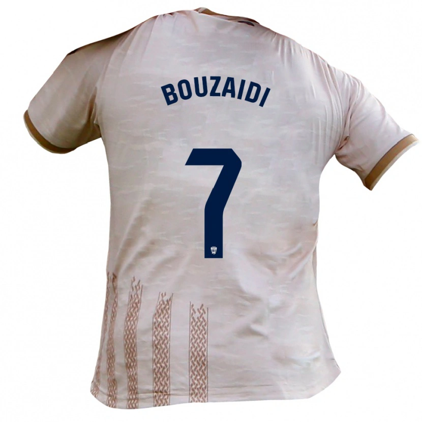 Danxen Niño Camiseta Simo Bouzaidi #7 Blanquecino Marrón 2ª Equipación 2025/26 La Camisa México