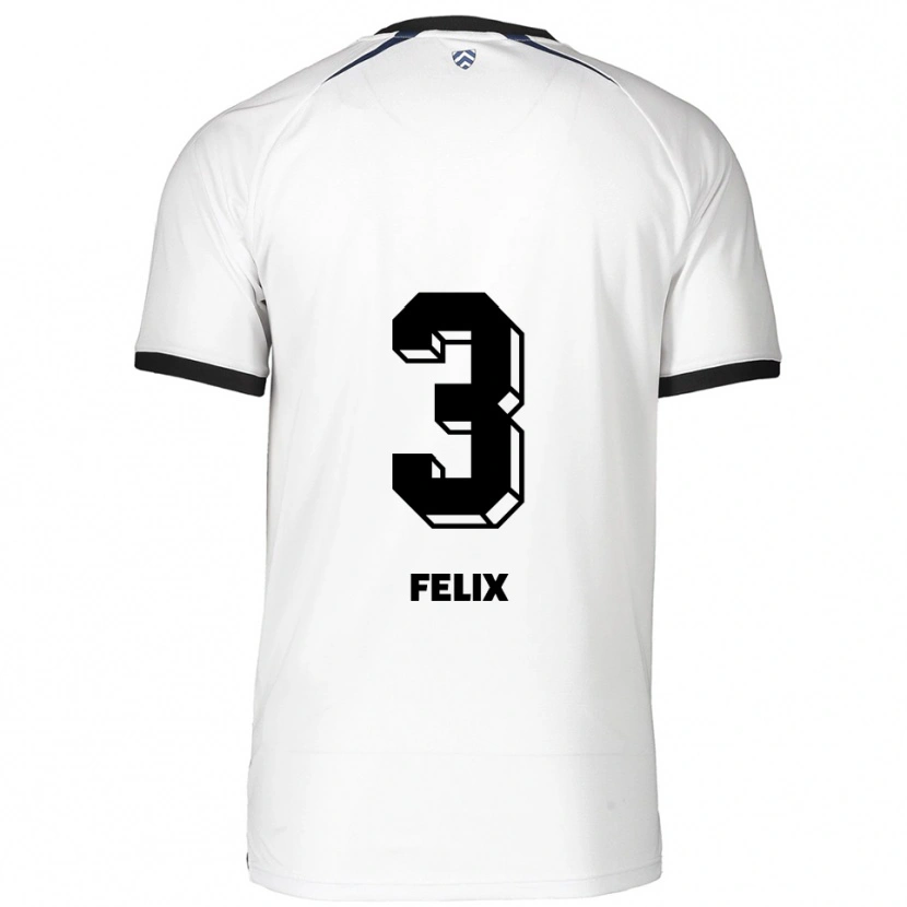Danxen Niño Camiseta Joel Felix #3 Blanco Negro 2ª Equipación 2025/26 La Camisa México