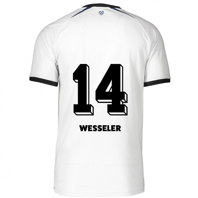 Danxen Niño Camiseta Anna Weßeler #14 Blanco Negro 2ª Equipación 2025/26 La Camisa México