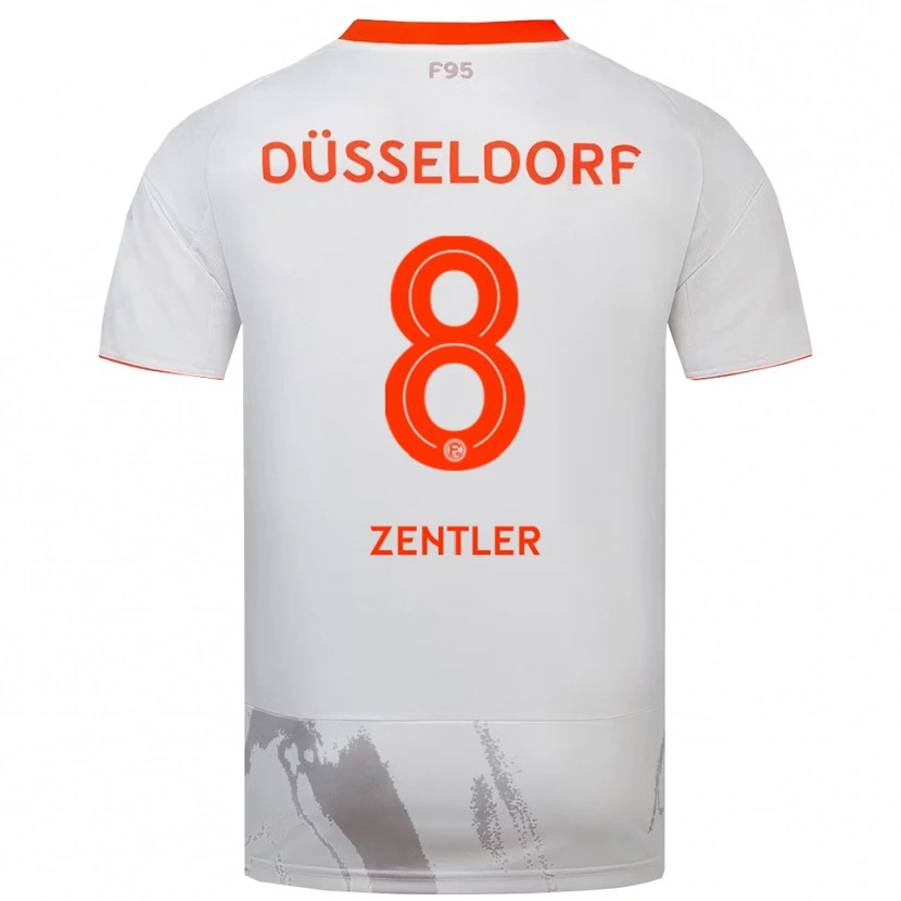 Danxen Niño Camiseta Marius Zentler #8 Blanco Naranja 2ª Equipación 2025/26 La Camisa México