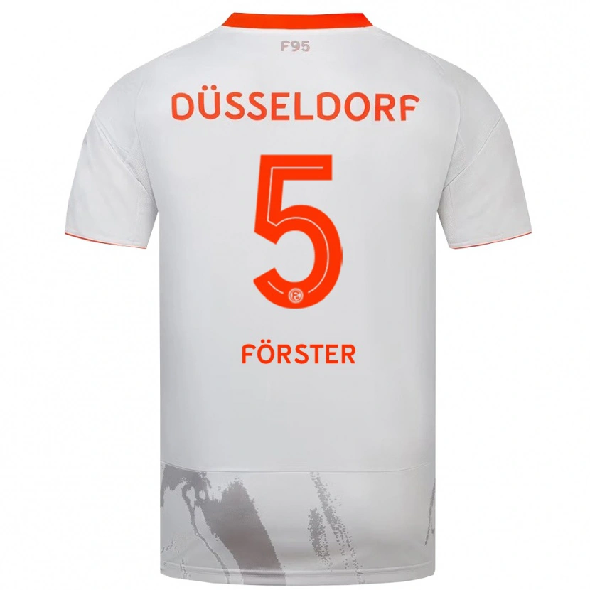 Danxen Niño Camiseta Noah Förster #5 Blanco Naranja 2ª Equipación 2025/26 La Camisa México