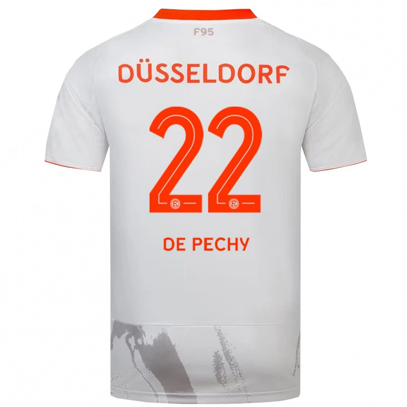 Danxen Niño Camiseta William De Pechy #22 Blanco Naranja 2ª Equipación 2025/26 La Camisa México