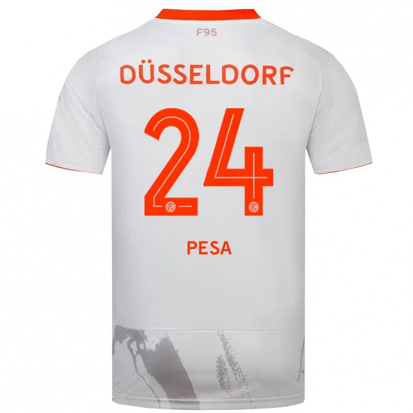 Danxen Niño Camiseta Adrijan Pesa #24 Blanco Naranja 2ª Equipación 2025/26 La Camisa México