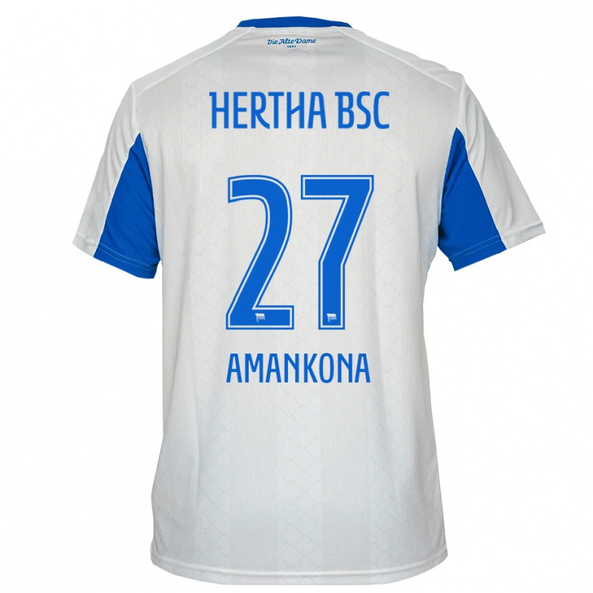 Danxen Niño Camiseta Nash-Daniel Amankona #27 Blanco Azul 2ª Equipación 2025/26 La Camisa México