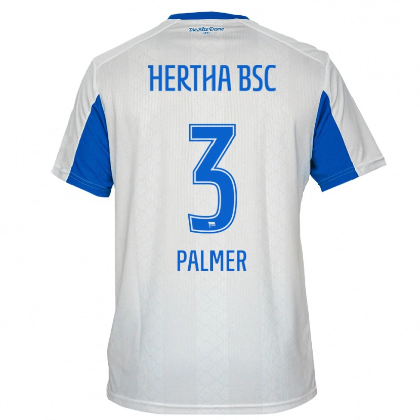 Danxen Niño Camiseta Nelly Palmer #3 Blanco Azul 2ª Equipación 2025/26 La Camisa México