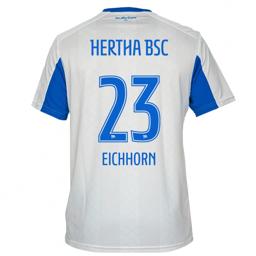 Danxen Niño Camiseta Kennet Eichhorn #23 Blanco Azul 2ª Equipación 2025/26 La Camisa México