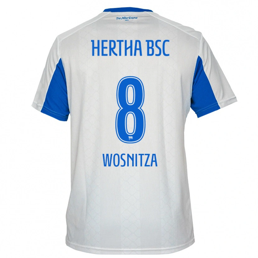 Danxen Niño Camiseta Noah Wosnitza #8 Blanco Azul 2ª Equipación 2025/26 La Camisa México
