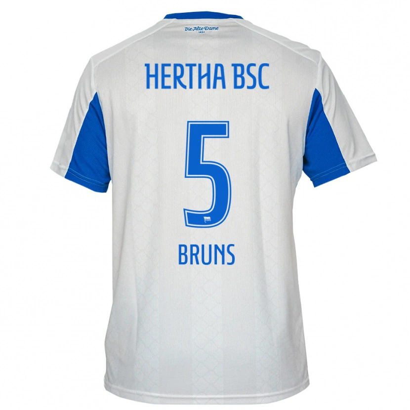 Danxen Niño Camiseta Mathis Bruns #5 Blanco Azul 2ª Equipación 2025/26 La Camisa México