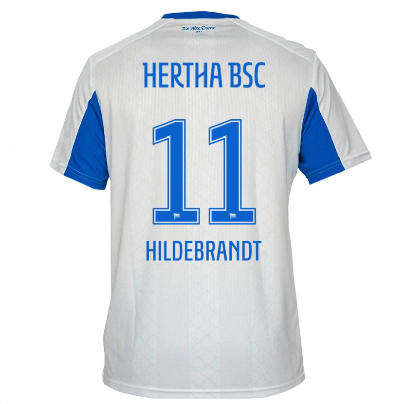 Danxen Niño Camiseta Niklas Hildebrandt #11 Blanco Azul 2ª Equipación 2025/26 La Camisa México