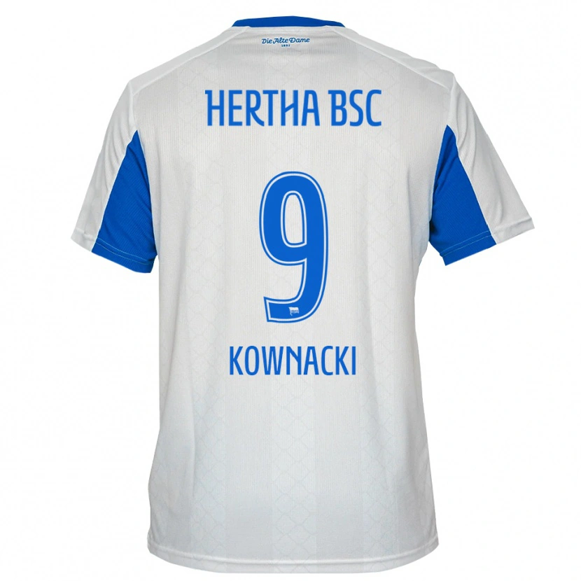 Danxen Niño Camiseta Dawid Kownacki #9 Blanco Azul 2ª Equipación 2025/26 La Camisa México