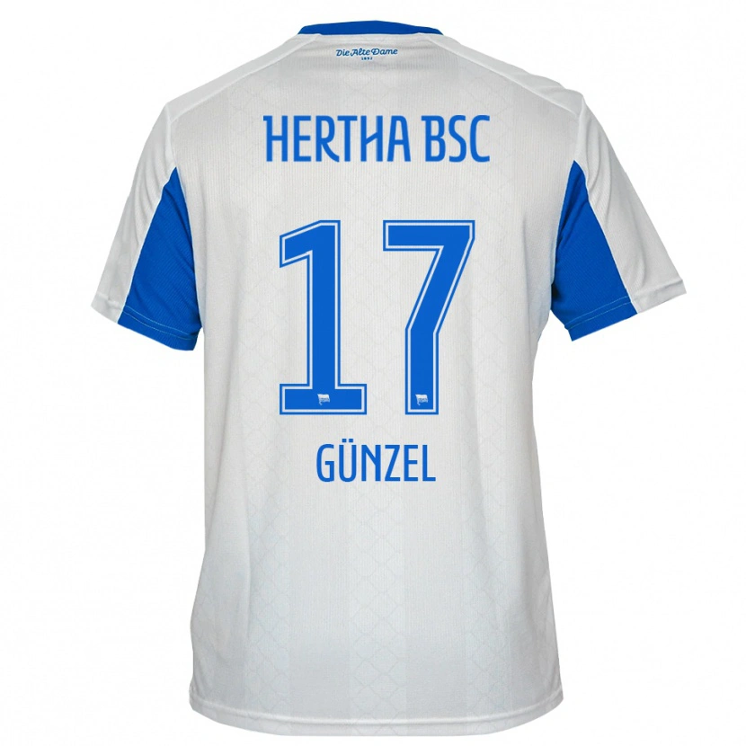 Danxen Niño Camiseta Maximilian Günzel #17 Blanco Azul 2ª Equipación 2025/26 La Camisa México