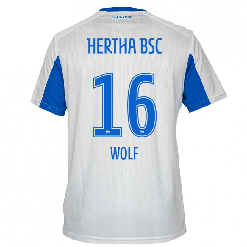 Danxen Niño Camiseta Colin Wolf #16 Blanco Azul 2ª Equipación 2025/26 La Camisa México