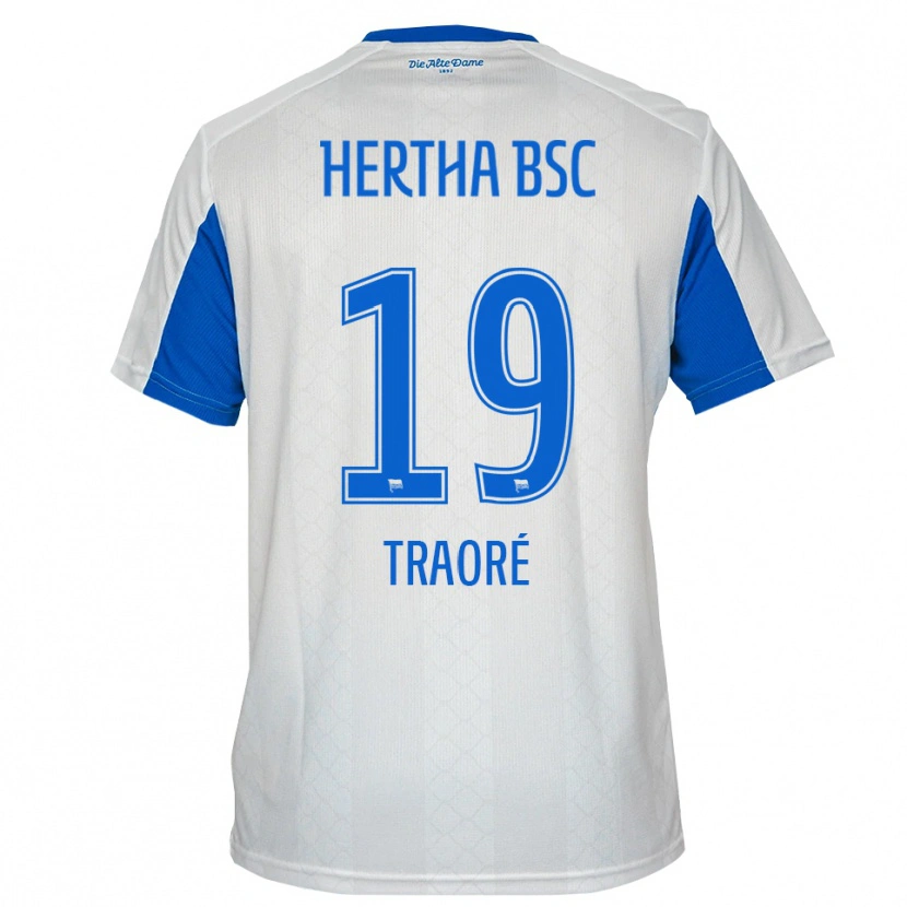 Danxen Niño Camiseta Anthony Traoré #19 Blanco Azul 2ª Equipación 2025/26 La Camisa México
