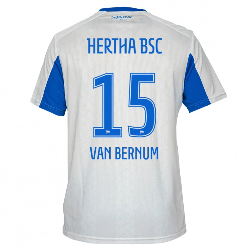 Danxen Niño Camiseta Ben Van Bernum #15 Blanco Azul 2ª Equipación 2025/26 La Camisa México