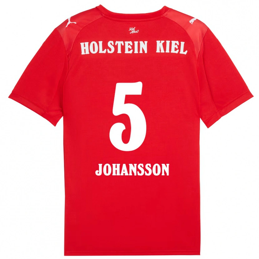 Danxen Niño Camiseta Carl Johansson #5 Rojo Azul 2ª Equipación 2025/26 La Camisa México