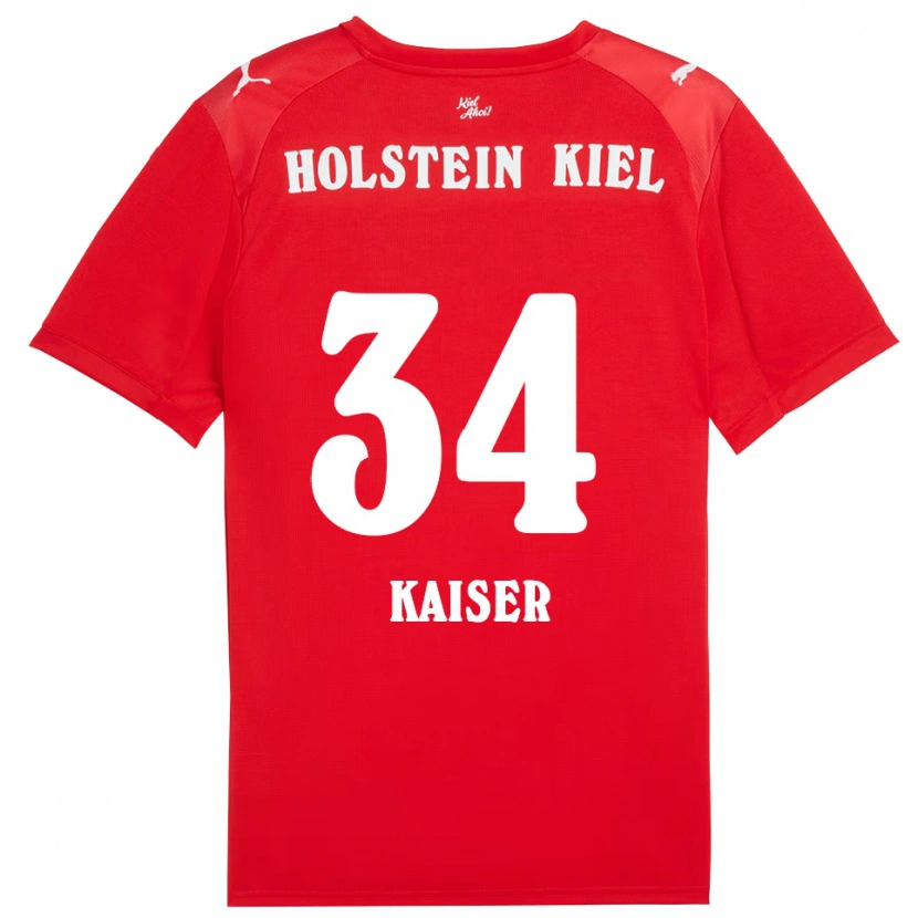 Danxen Niño Camiseta Konstantin Kaiser #34 Rojo Azul 2ª Equipación 2025/26 La Camisa México