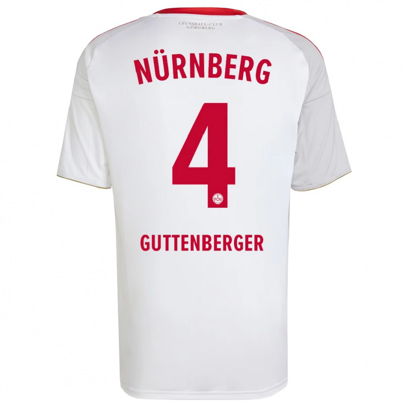 Danxen Niño Camiseta Luisa Guttenberger #4 Blanco Rojo 2ª Equipación 2025/26 La Camisa México