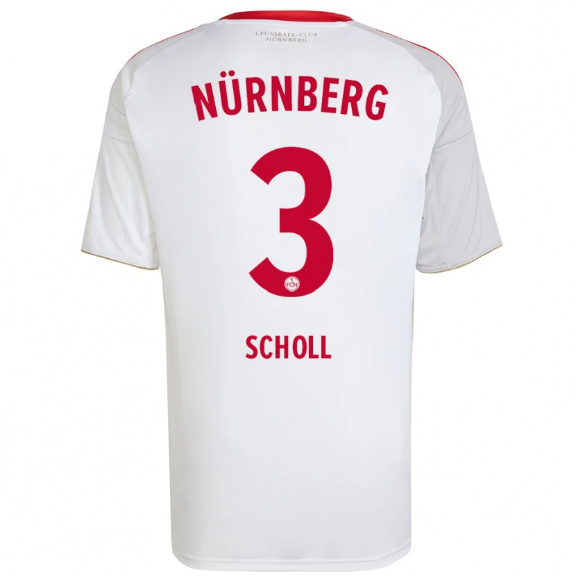 Danxen Niño Camiseta Phil Scholl #3 Blanco Rojo 2ª Equipación 2025/26 La Camisa México