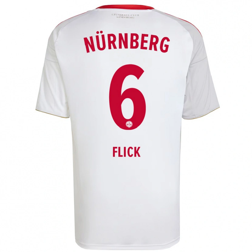 Danxen Niño Camiseta Florian Flick #6 Blanco Rojo 2ª Equipación 2025/26 La Camisa México