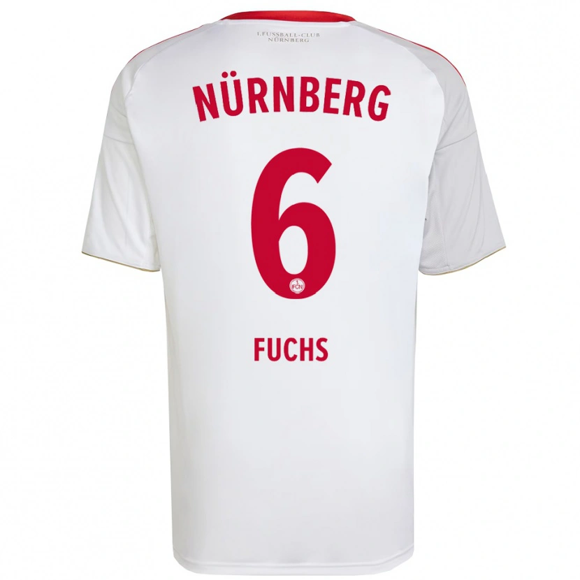 Danxen Niño Camiseta Pascal Fuchs #6 Blanco Rojo 2ª Equipación 2025/26 La Camisa México