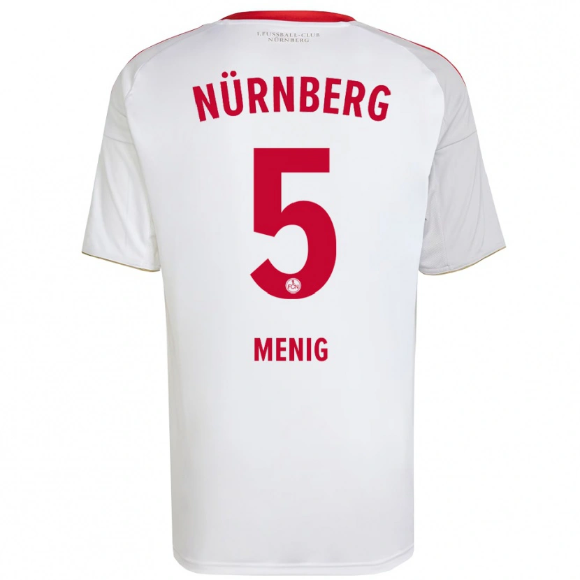 Danxen Niño Camiseta Fabian Menig #5 Blanco Rojo 2ª Equipación 2025/26 La Camisa México